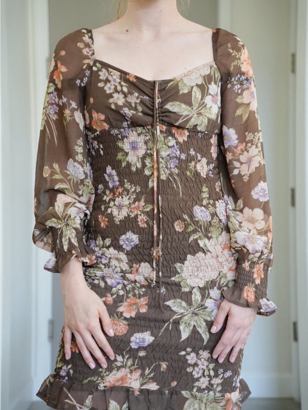 Smocked Floral Mini Dress by SIM & S?M